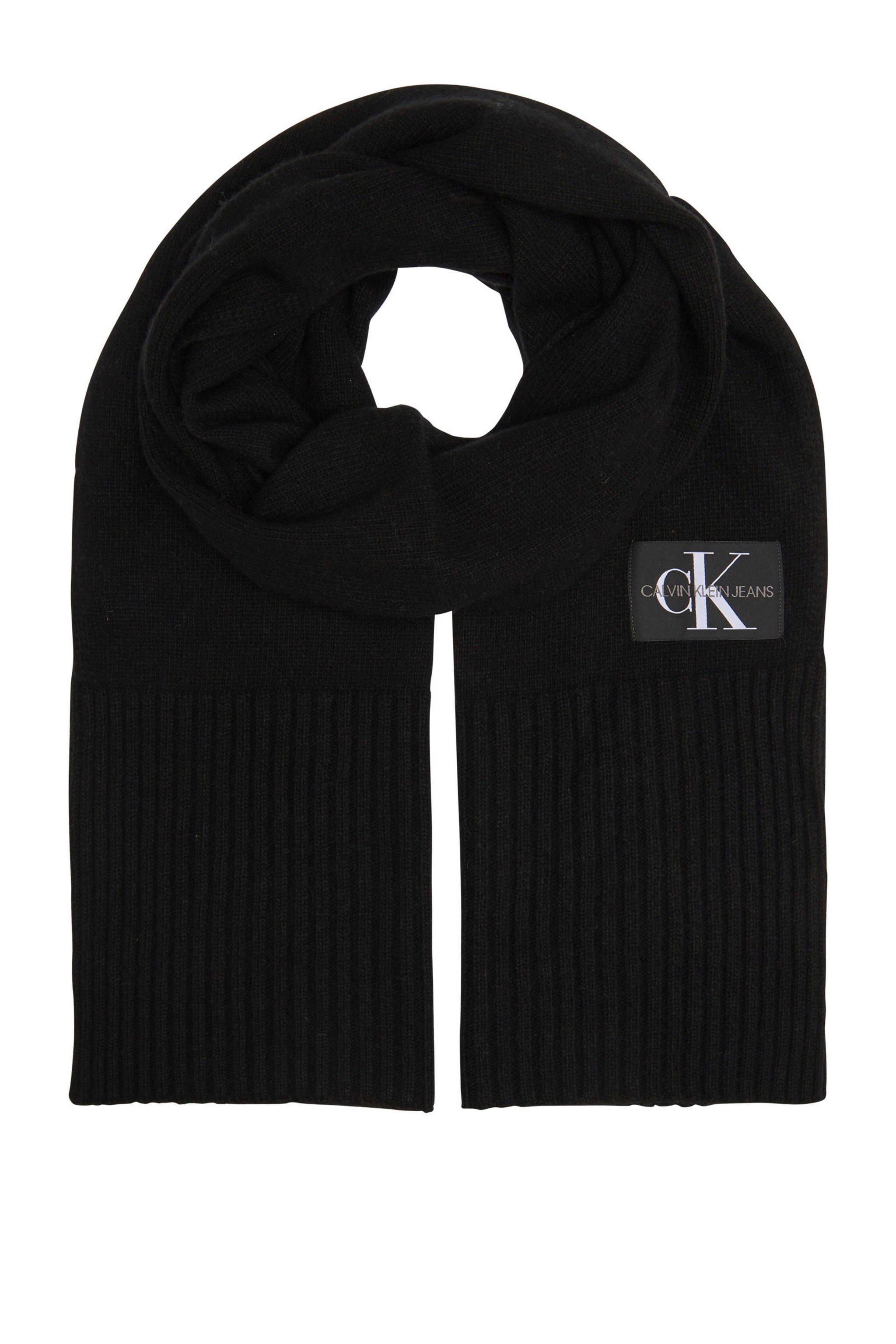 Haalbaarheid attribuut Zwitsers Calvin Klein sjaal Basic Logo zwart | wehkamp