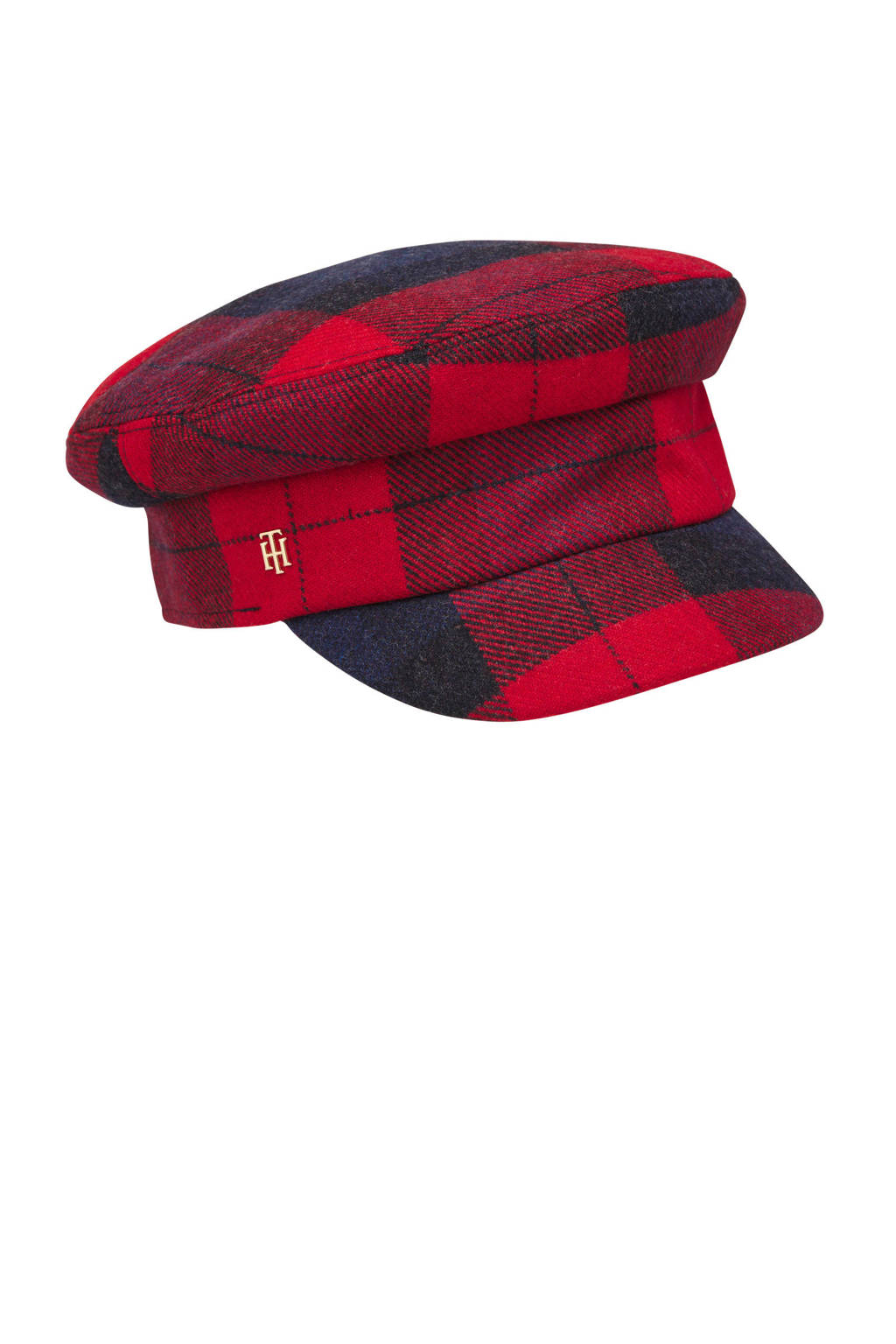 Tommy Hilfiger geruite pet rood/zwart, Rood/zwart