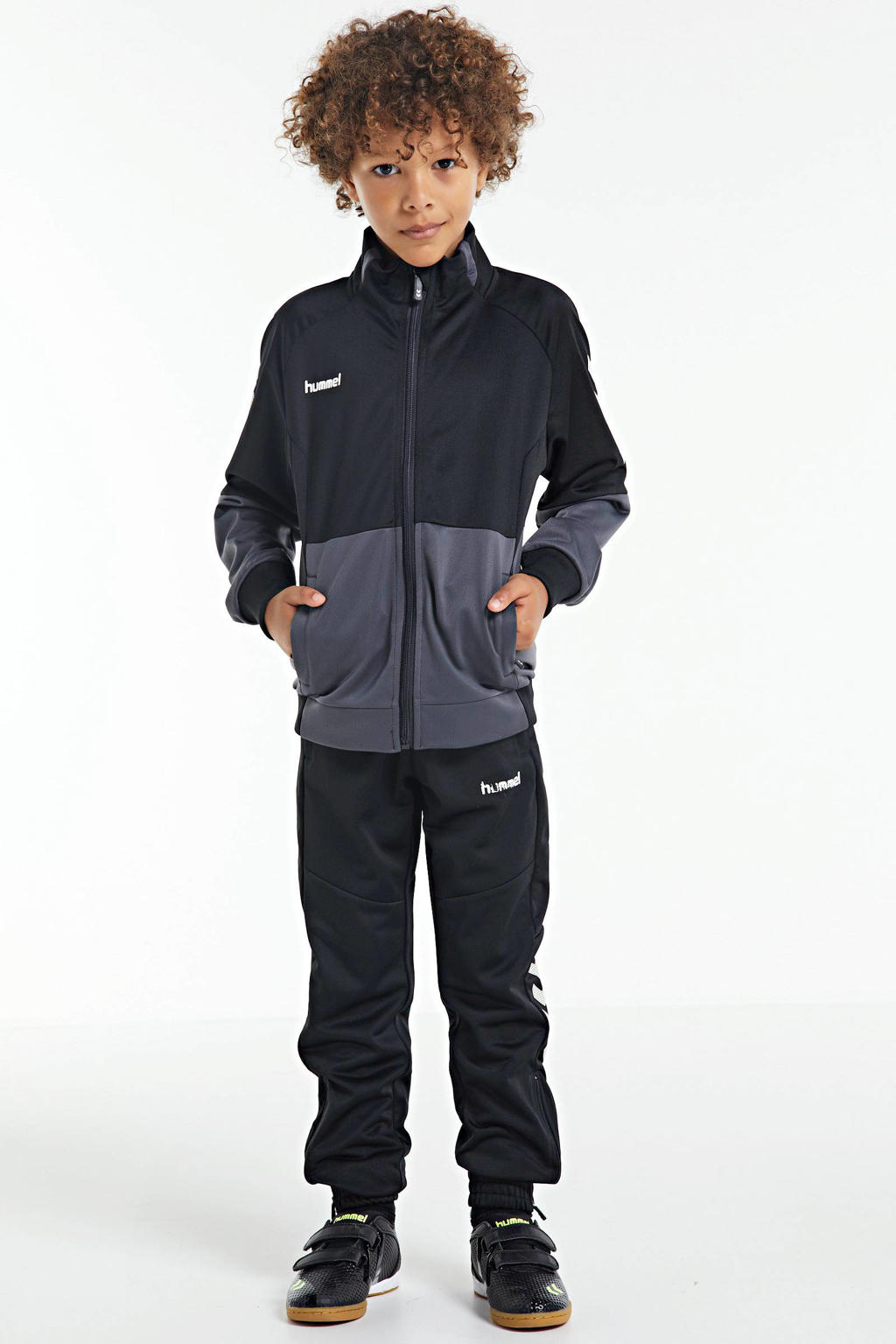 hummel Junior trainingspak zwart/grijs
