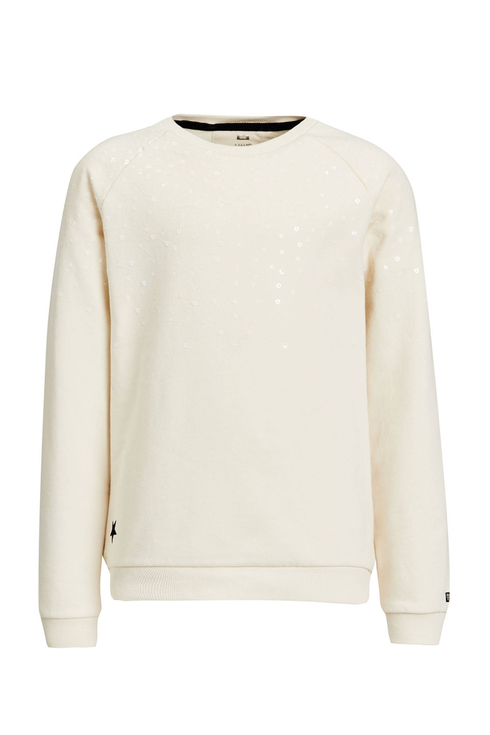 WE Fashion sweater met pailletten gebroken wit | wehkamp Sweater met pailletten applicatie Test | wit | Essentiel