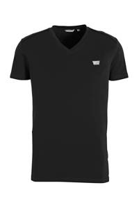 Zwarte heren Antony Morato -shirt met korte mouwen en V-hals
