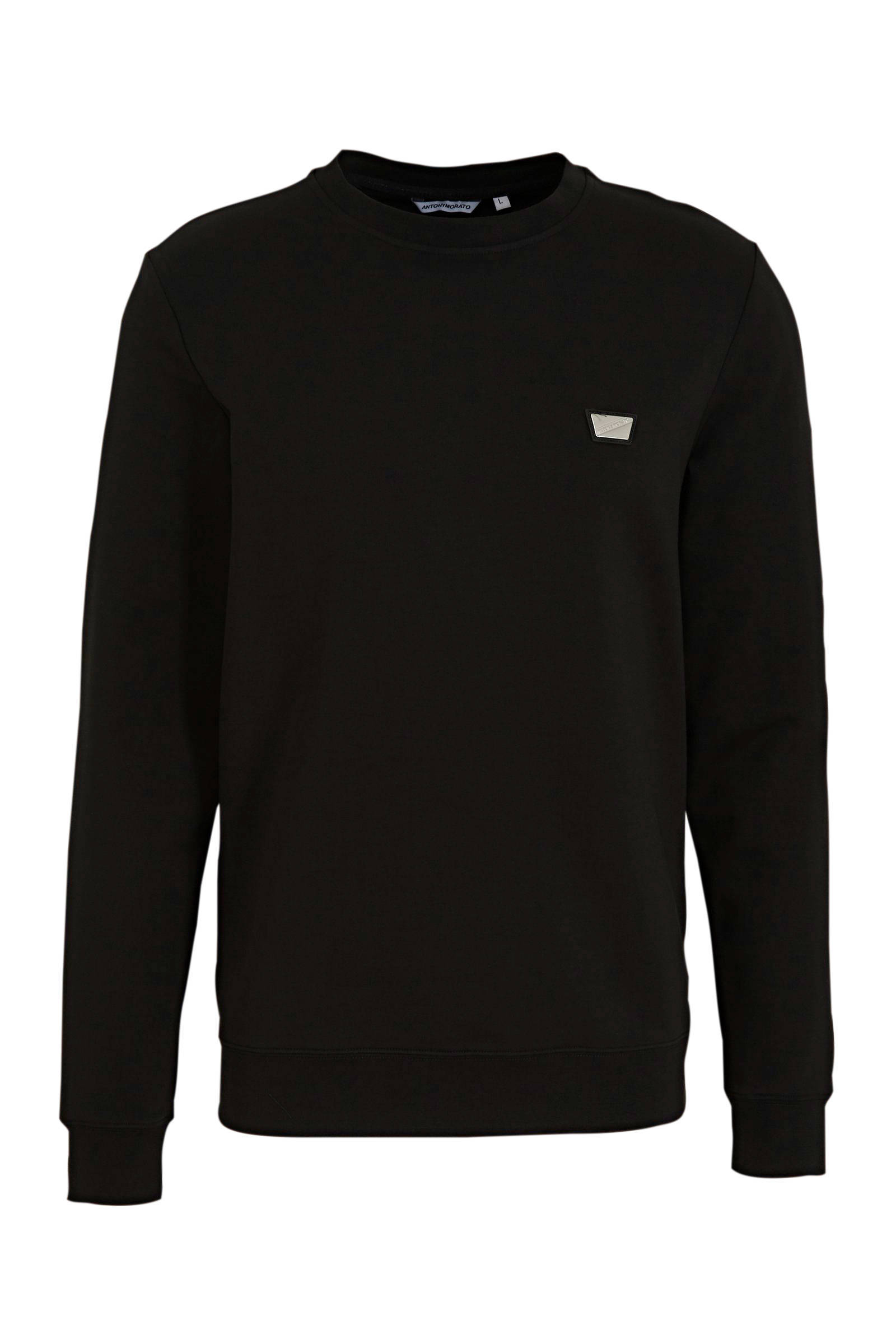 Antony Morato sweater met logo zwart online kopen