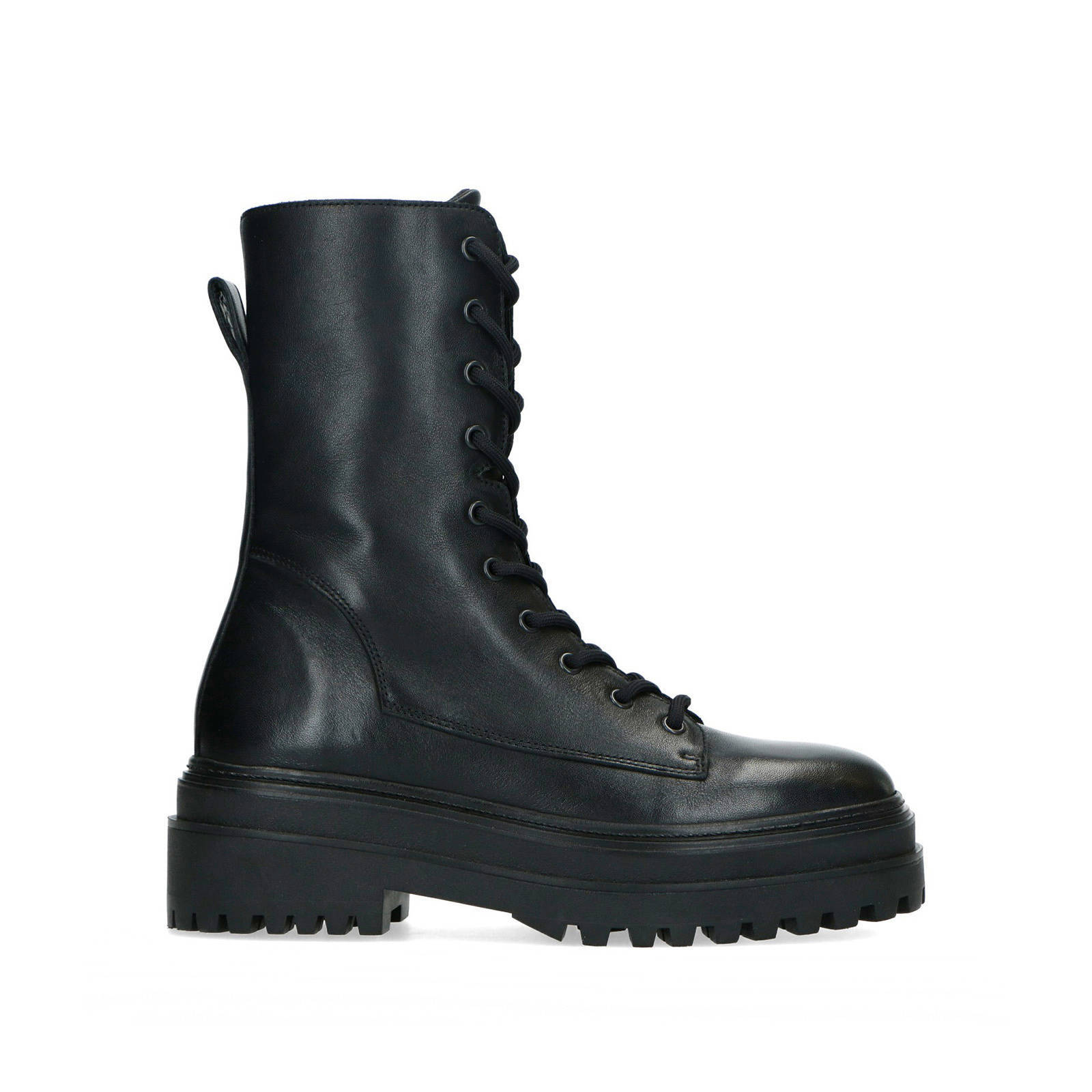 Sacha leren plateau veterboots zwart | wehkamp