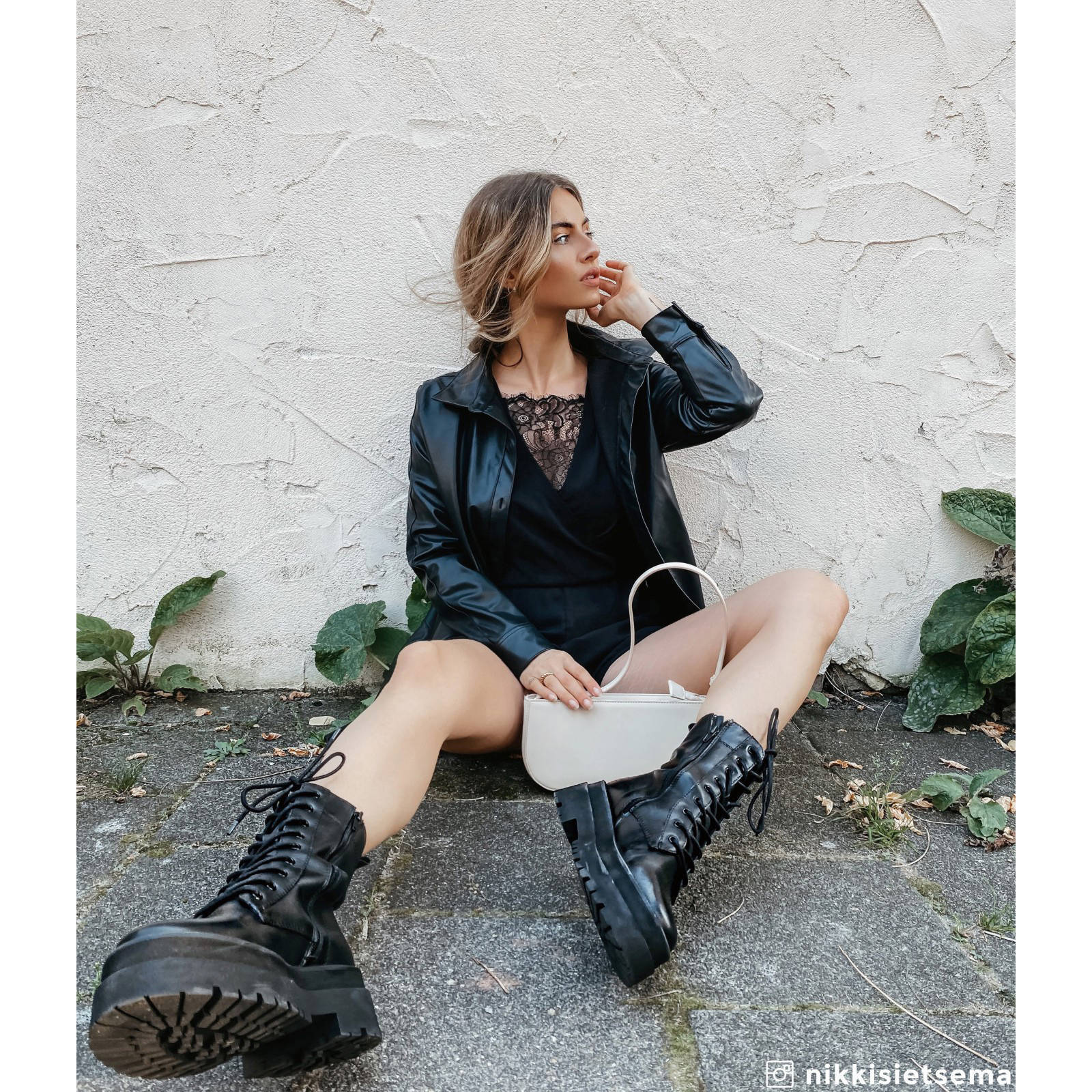 Sacha leren plateau veterboots zwart | wehkamp