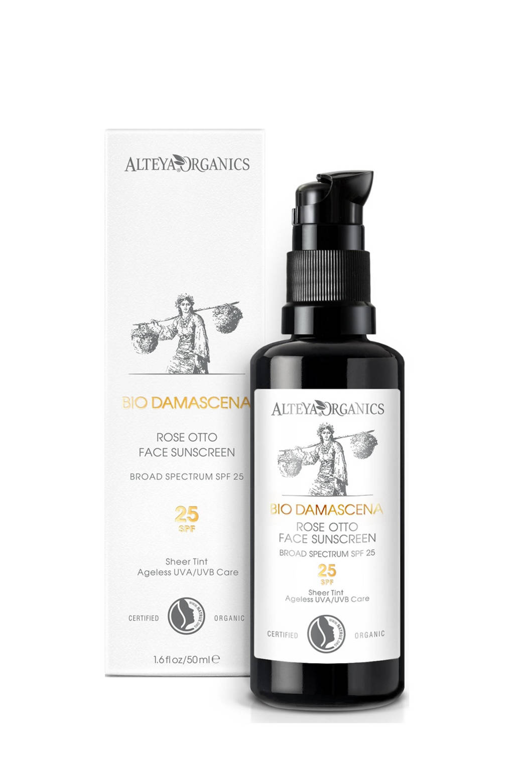 Alteya Organic Sunscreen Rose Otto Bio Damascena SPF25 gezichtscreme - 50 ml
