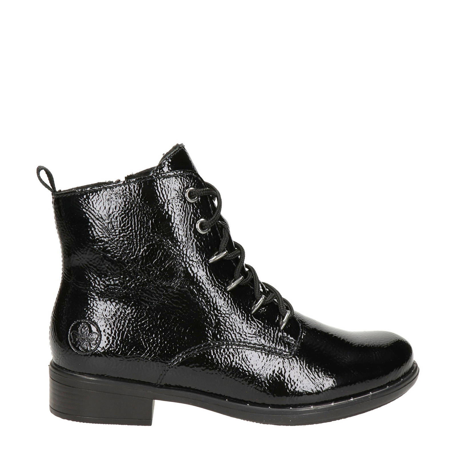 Rieker lak veterboots zwart | wehkamp