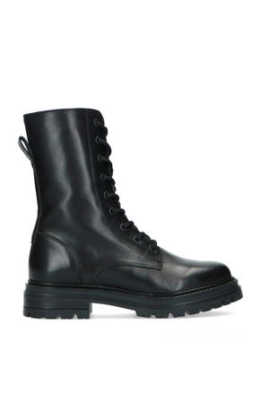 leren veterboots zwart