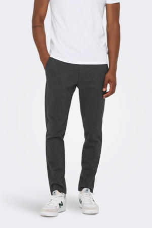 tapered fit broek ONSMARK met krijtstreep antraciet