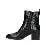 thumbnail: No Stress   leren enkellaarzen crocoprint zwart