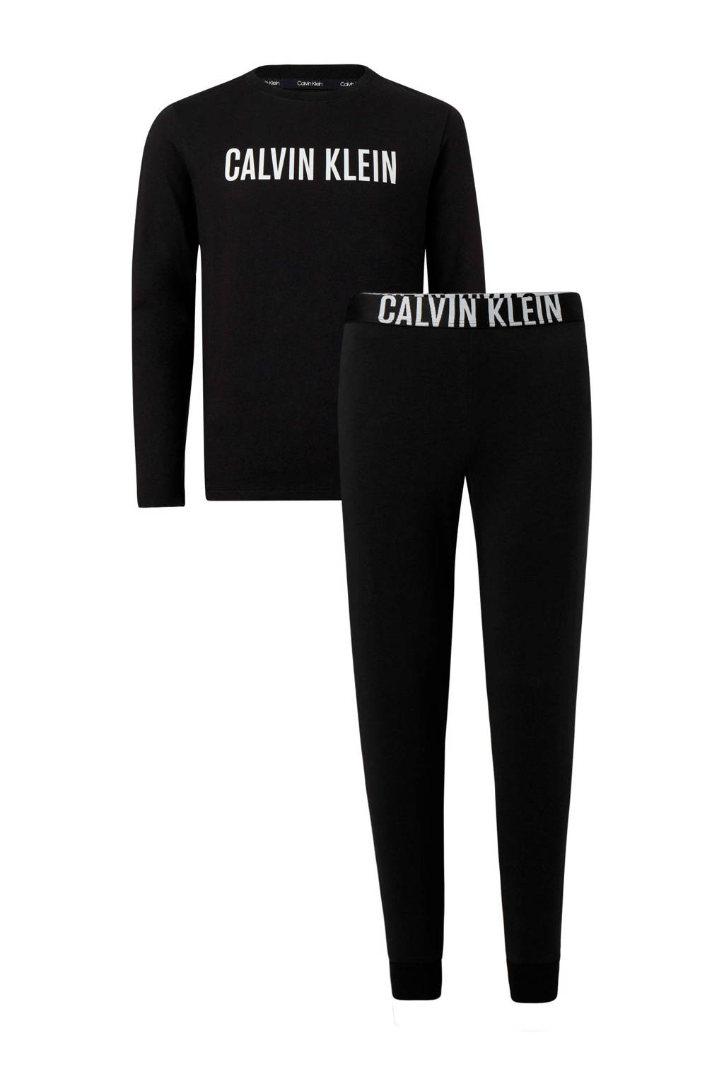 CALVIN KLEIN pyjama met logo zwart/wit, Zwart/wit