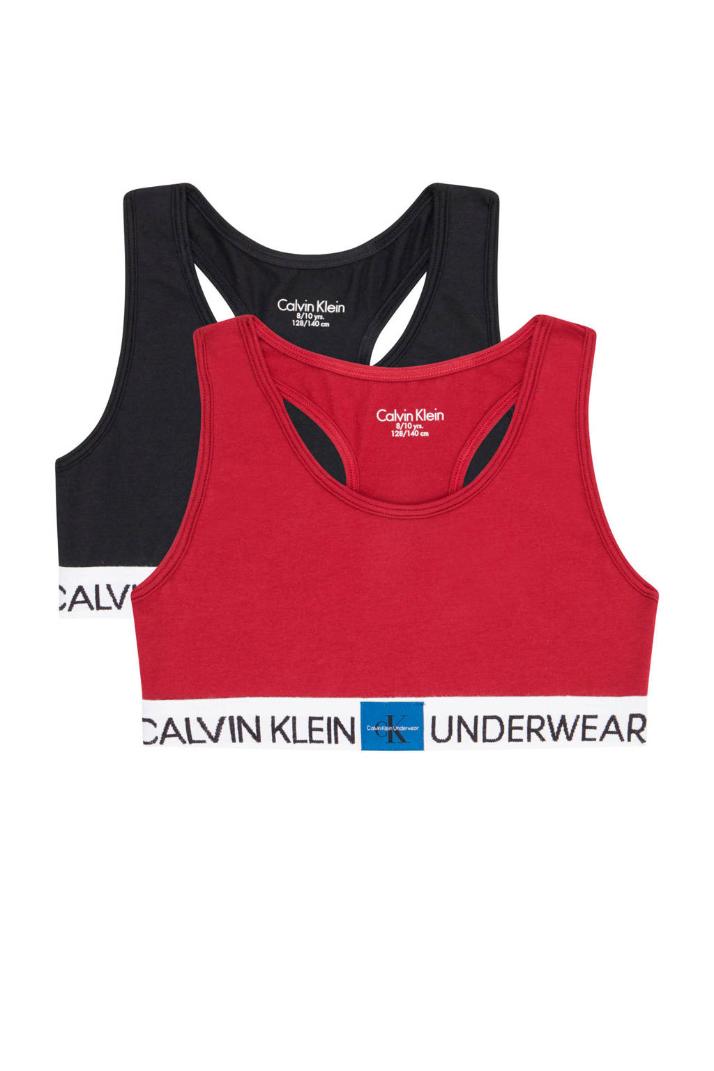 CALVIN KLEIN bh top - set van 2 rood/zwart, Rood/zwart
