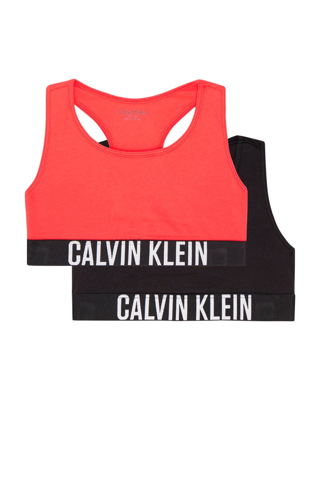 CALVIN KLEIN bh top - set van 2 rood/zwart, Zwart/rood