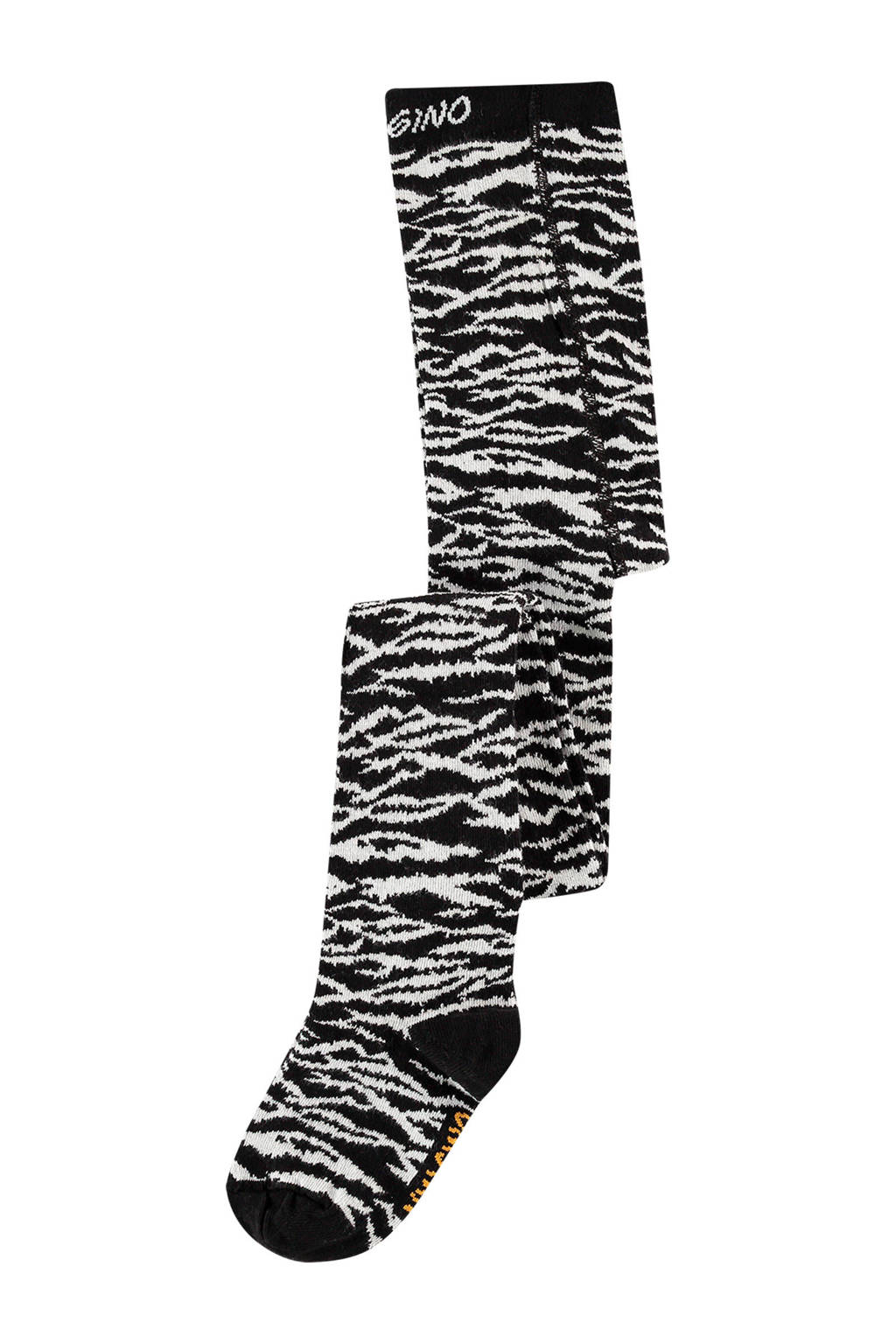 Vingino maillot Vela met zebraprint zwart/wit, Zwart/wit