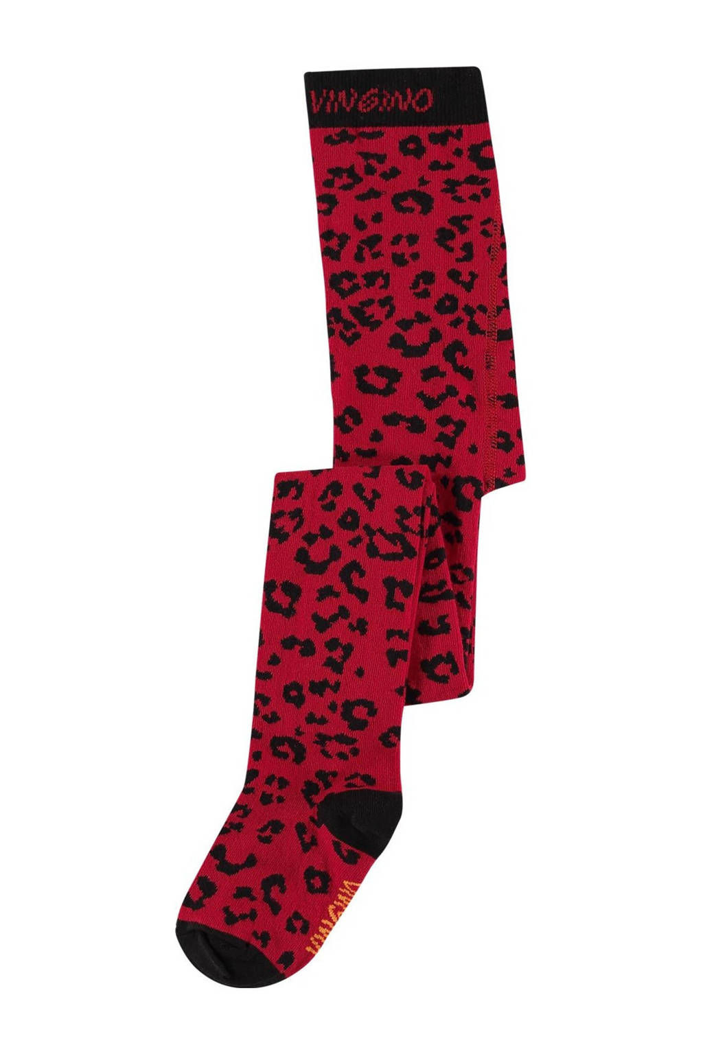 Vingino maillot Vela met panterprint rood/zwart, Rood/zwart