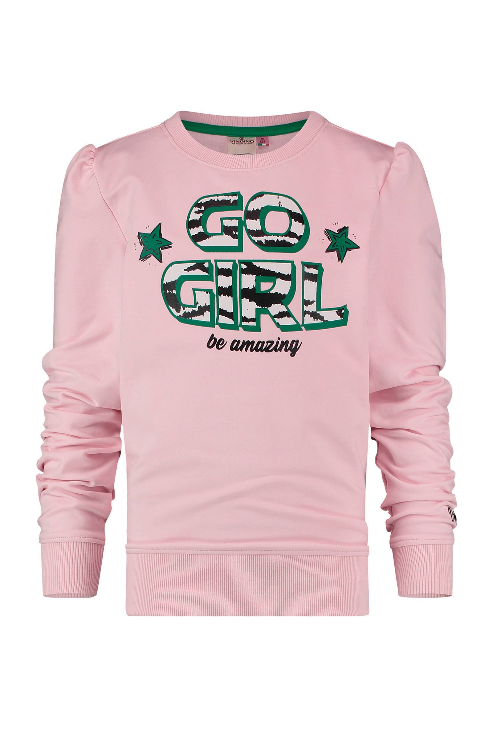 Vingino sweater Ninsy met tekst lichtroze | wehkamp Vingino sweater Nuck | wehkamp