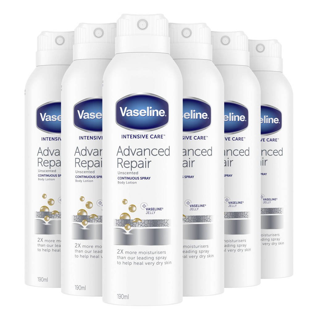 Vaseline Repair Advanced bodylotion spray - 6 x 190 ml - voordeelpakking