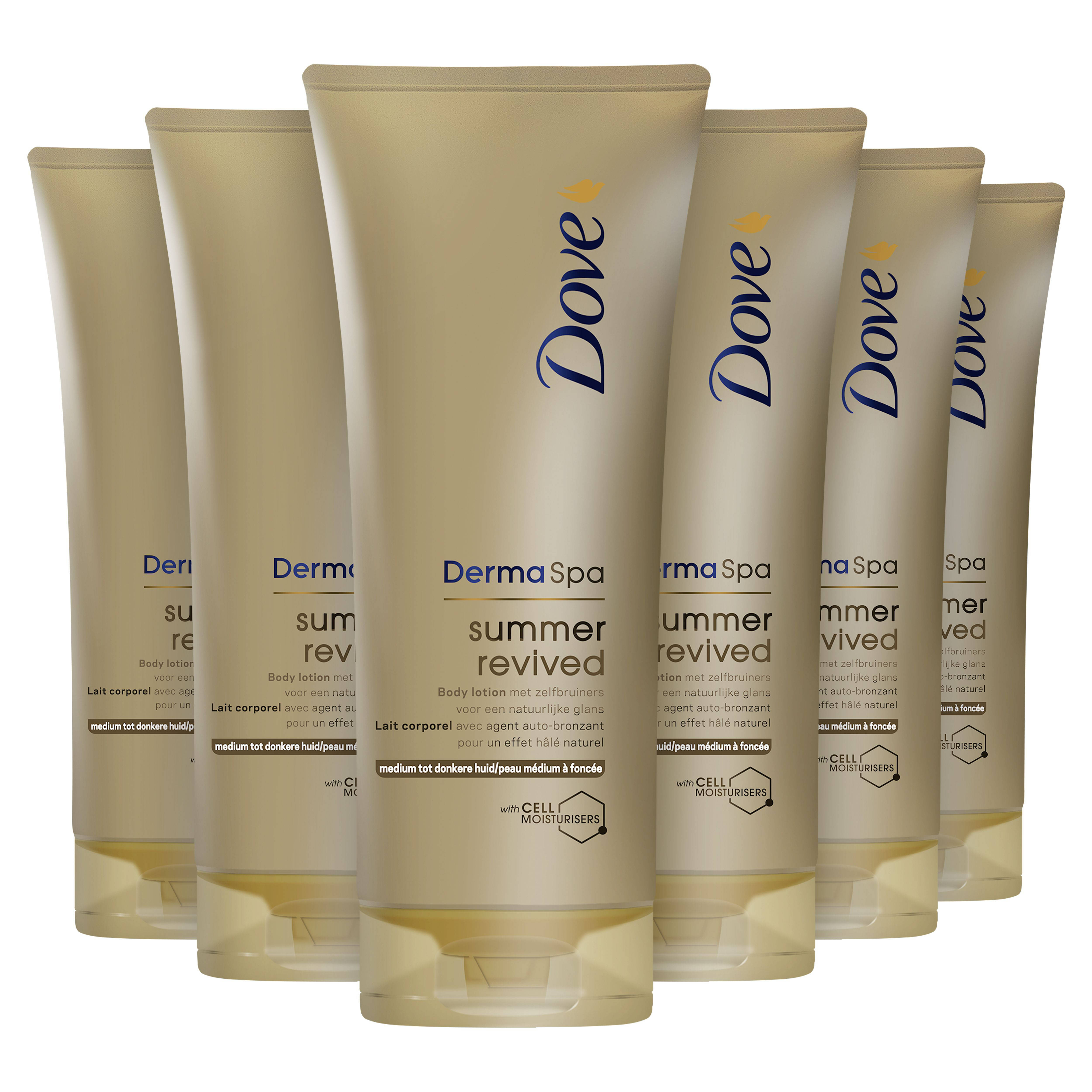 Dove DermaSpa Summer Revived Dark body lotion 6 x 200 ml wehkamp