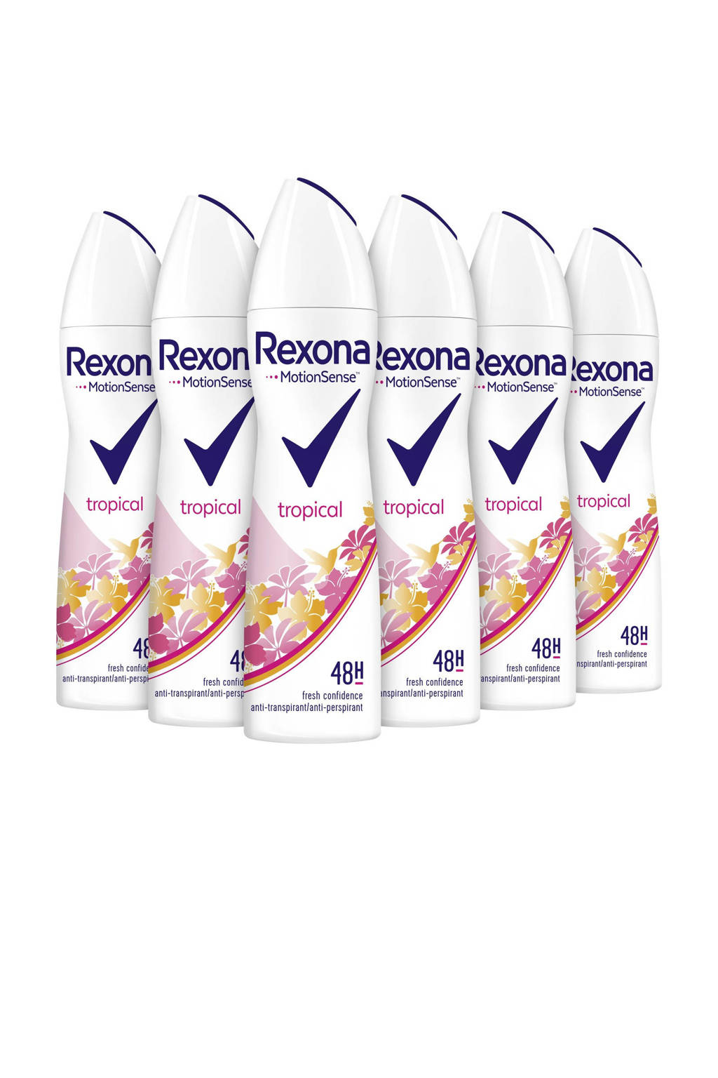 Rexona Women Tropical anti-transpirant spray - 6 x 150 ml - voordeelverpakking