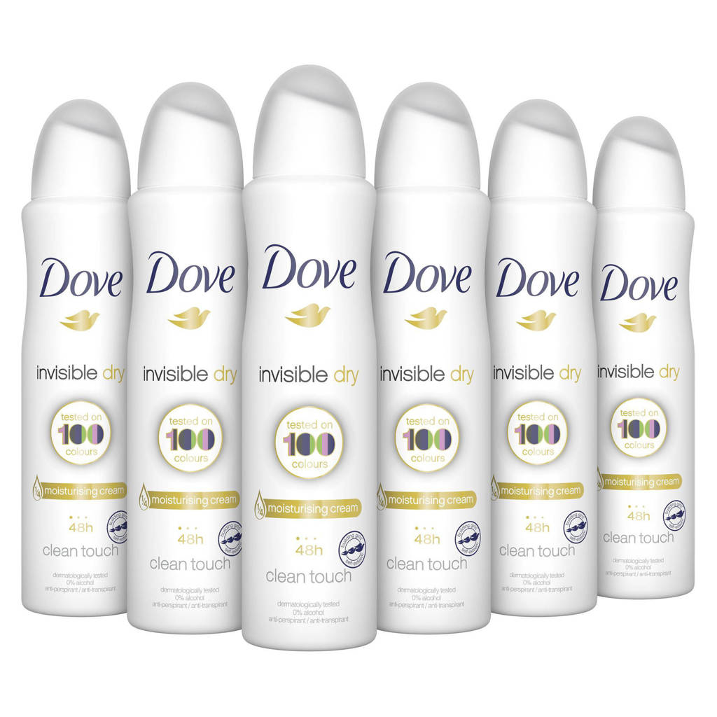 Dove Invisible Dry Anti-Transpirant deodorant spray - 6 x 150 ml - Voordeelverpakking