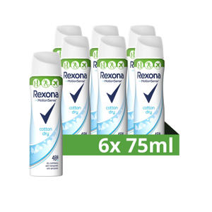 Women Compressed Cotton Dry deodorant - 6 x 75 ml - voordeelverpakking