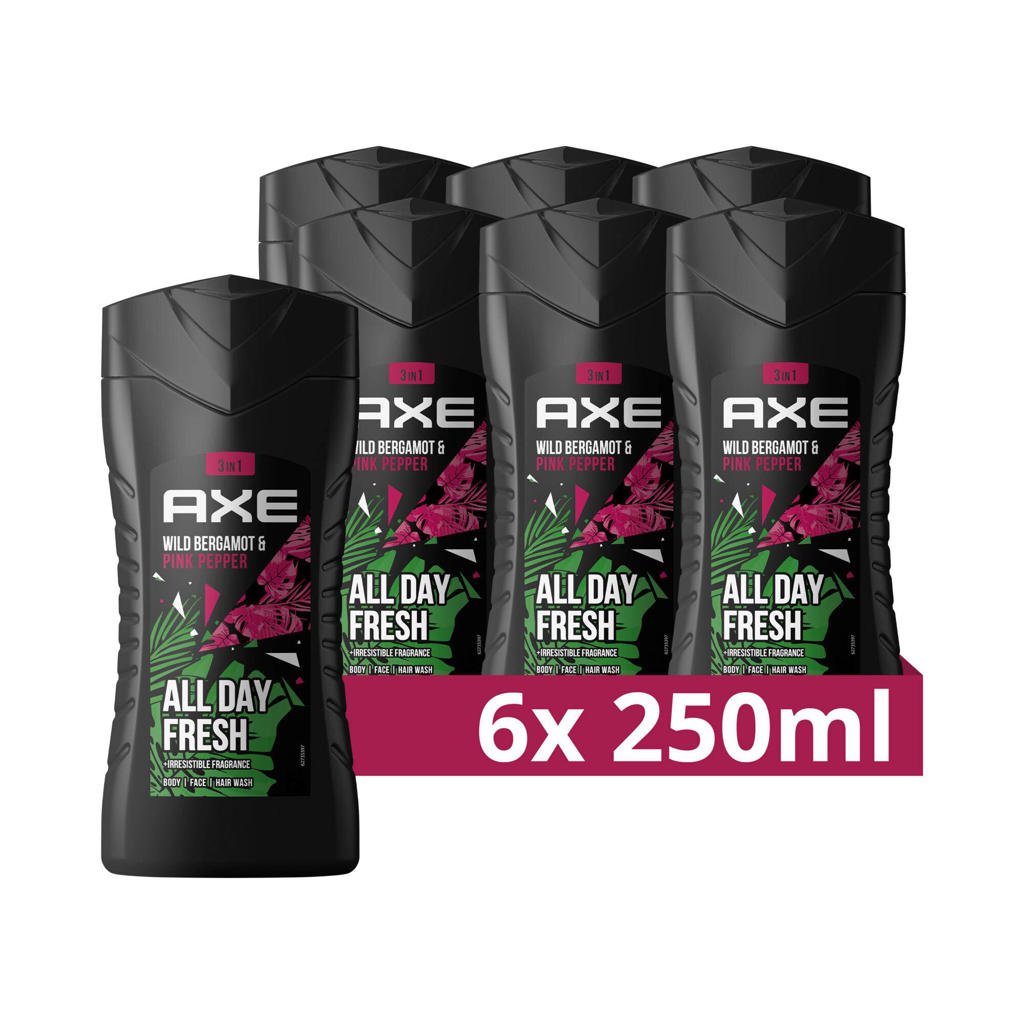 Axe Wild Fresh Bergamot & Pink Pepper douchegel - 6 x 250 ml - voordeelverpakking