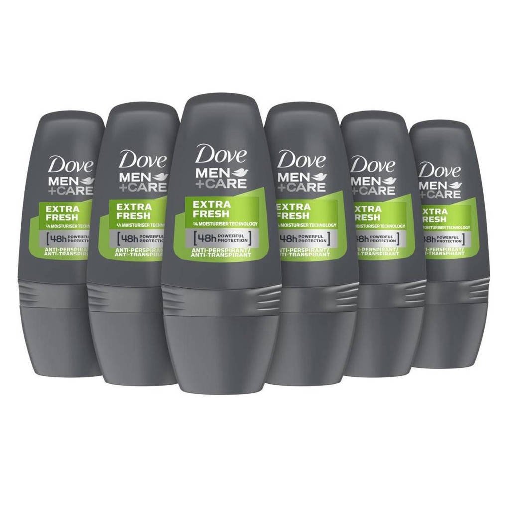 Dove Men+Care Extra Fresh Anti-Transpirant Deodorant Roller - 6 x 50 ml - voordeelverpakking
