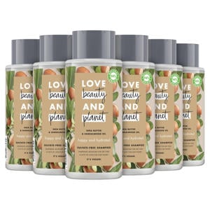 Shea Butter & Sandalwood happy and hydrated shampoo - 6 x 400 ml - voordeelverpakking