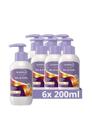 Wehkamp Andrélon Oil & Curl leave-in crème - 6 x 200 ml aanbieding
