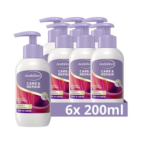Wehkamp Andrélon Care & Repair leave-in crème - 6 x 200 ml aanbieding