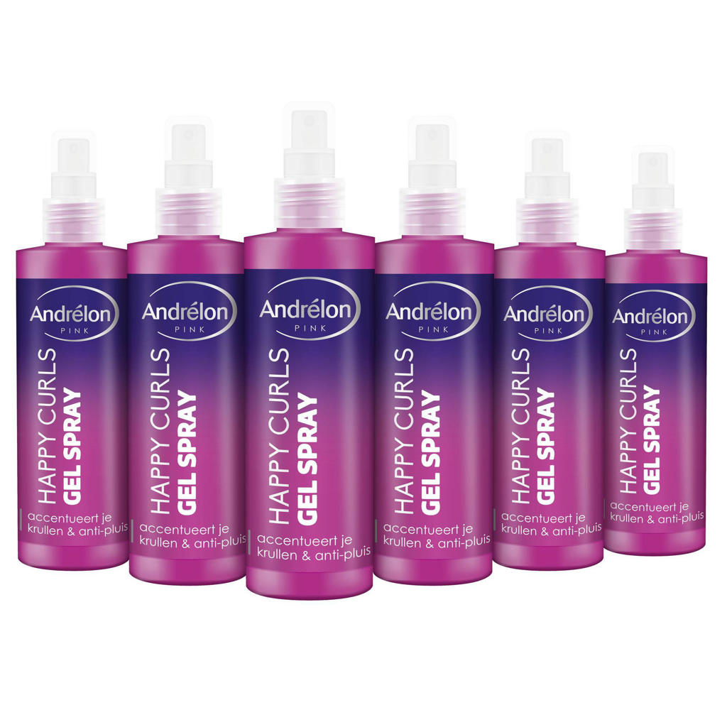 Andrelon Pink collection Happy Curls gel spray - 6 x 200 ml