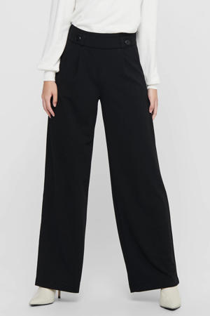 high waist wide leg broek JDYGEGGO zwart