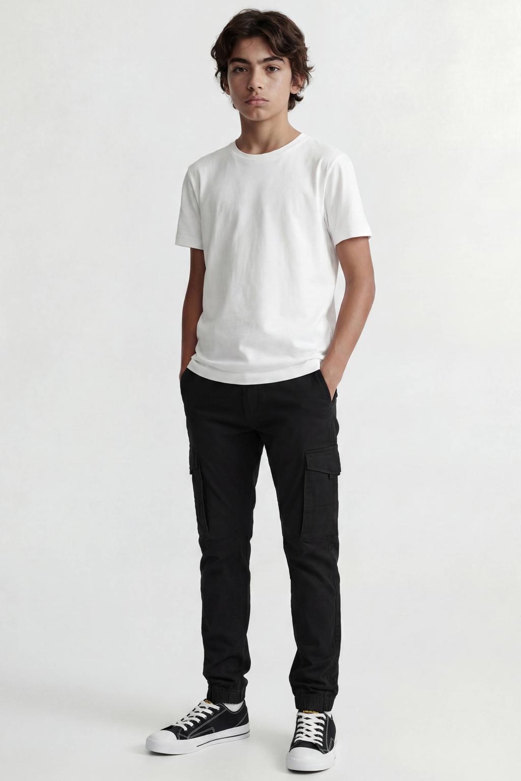 JACK & JONES JUNIOR cargobroek JJIPAUL zwart