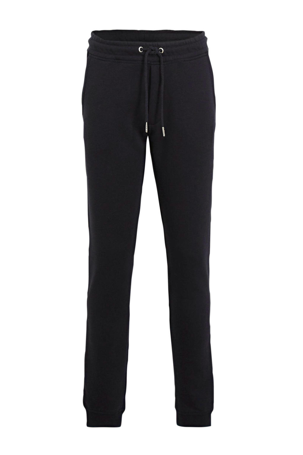 Donkerblauwe jongens JACK & JONES JUNIOR joggingbroek van katoen met elastische tailleband met koord