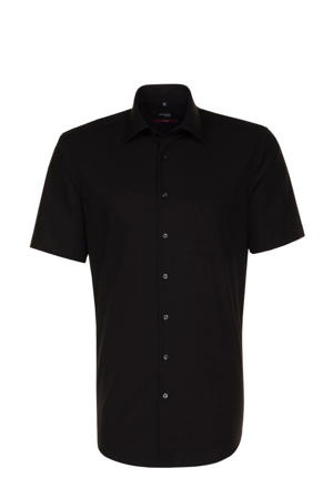 regular fit overhemd zwart
