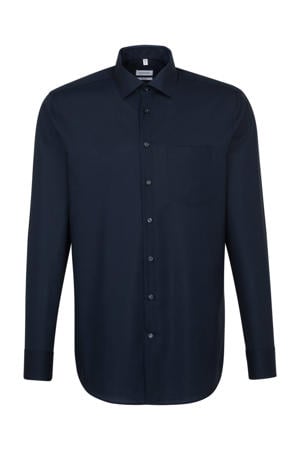 regular fit overhemd donkerblauw