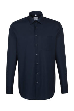 regular fit overhemd donkerblauw