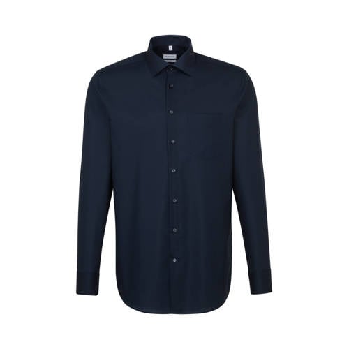 Seidensticker regular fit overhemd donkerblauw afbeelding