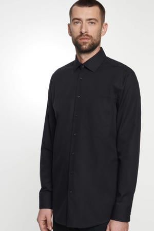 regular fit overhemd zwart