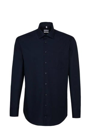 regular fit overhemd donkerblauw