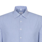 thumbnail: Seidensticker gestreept slim fit overhemd blauw