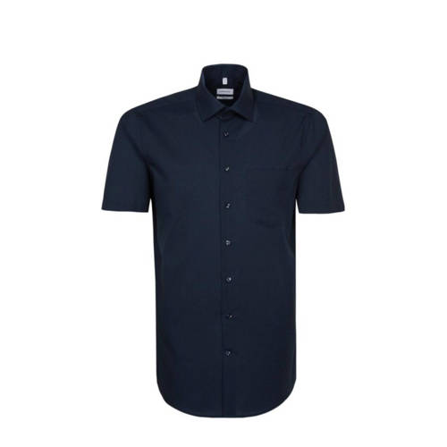 Seidensticker regular fit overhemd donkerblauw afbeelding