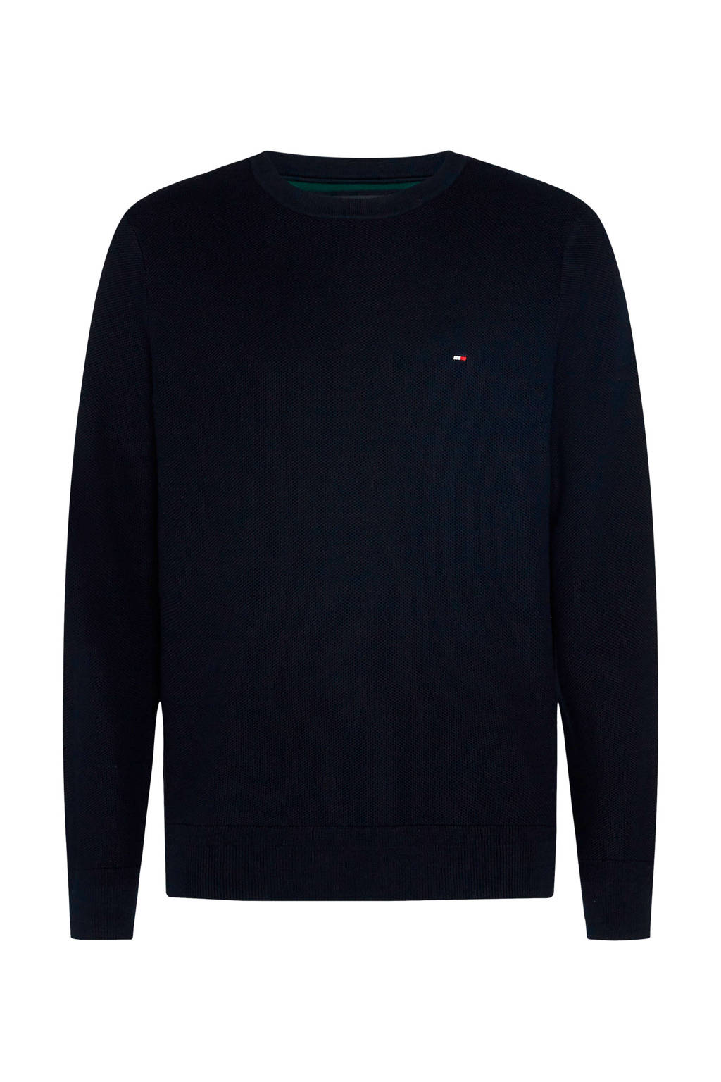 Tommy Hilfiger Big & Tall +size fijngebreide trui van biologisch katoen donkerblauw, Donkerblauw