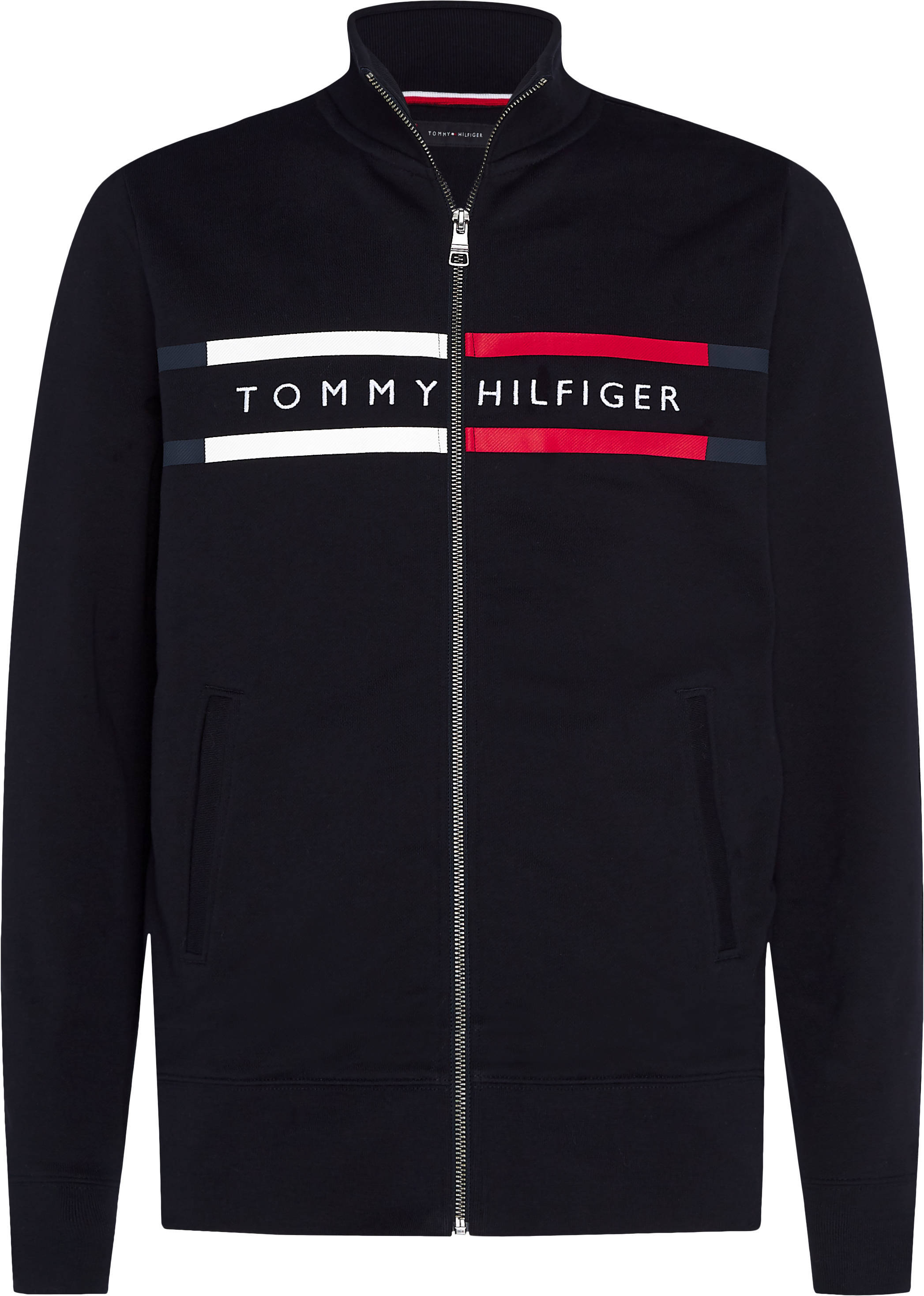Tommy Hilfiger vest van biologisch katoen donkerblauw | wehkamp