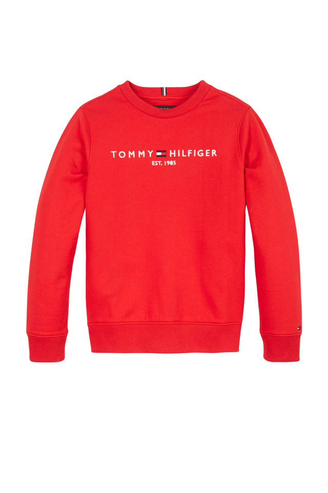 gevogelte verklaren Verhandeling Tommy Hilfiger sweater met logo rood | wehkamp