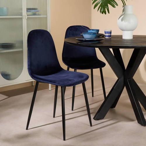 NOUS Living eetkamerstoel Jax (set van 2) - Donkerblauw