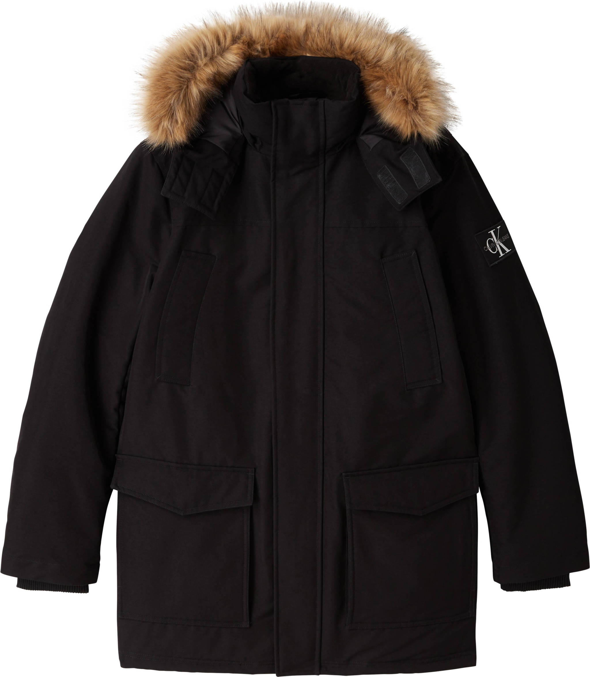 CALVIN KLEIN JEANS parka zwart wehkamp