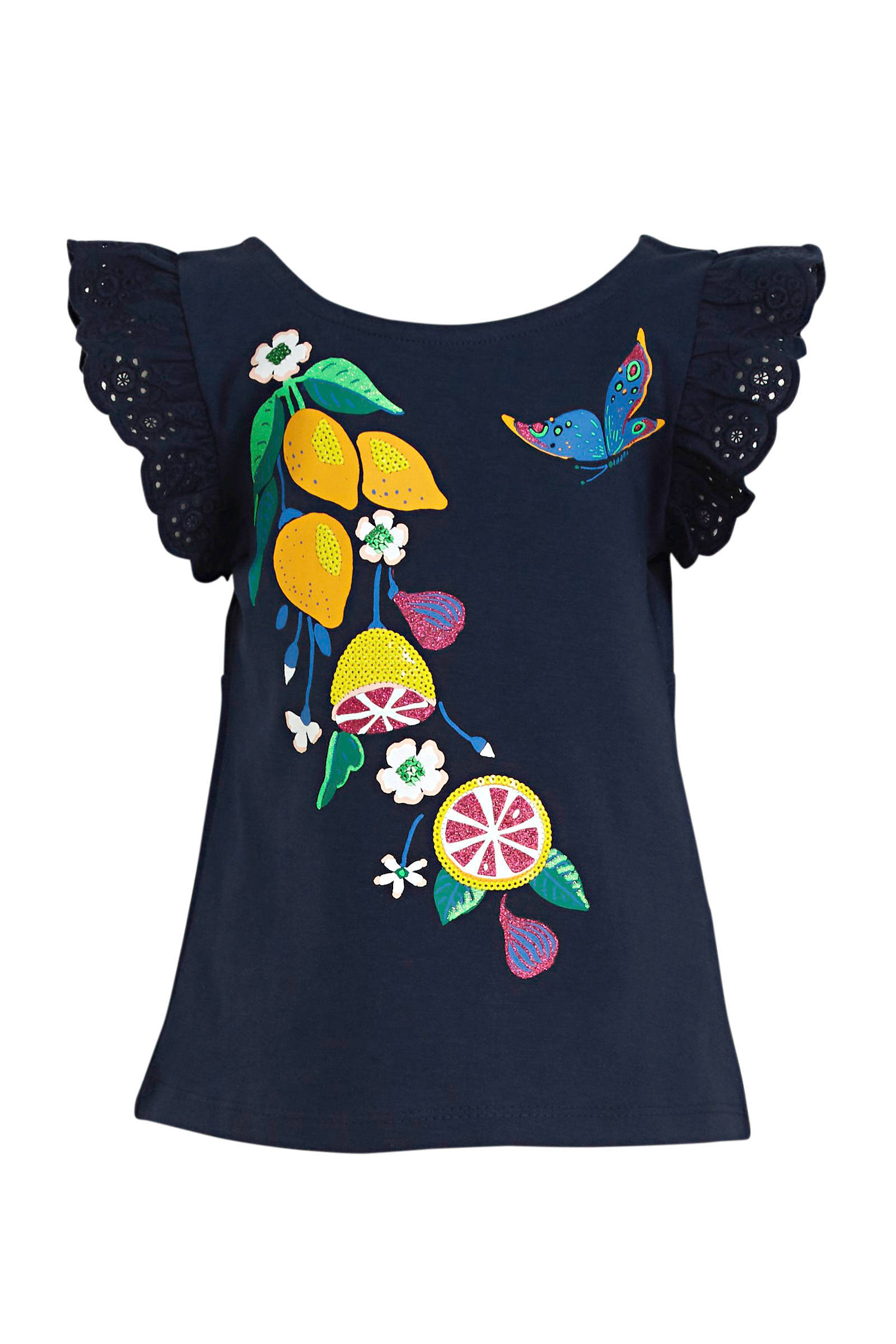 C&A Palomino T shirt van biologisch katoen donkerblauwgeel C&A Palomino glitter trui met pailletten ecru | wehkamp