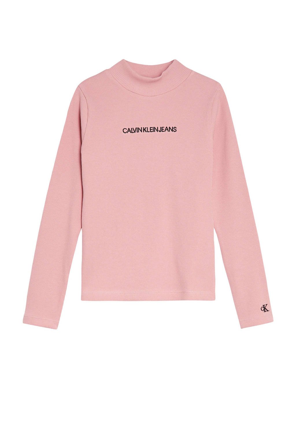CALVIN KLEIN JEANS longsleeve met biologisch katoen roze/zwart, Roze/zwart