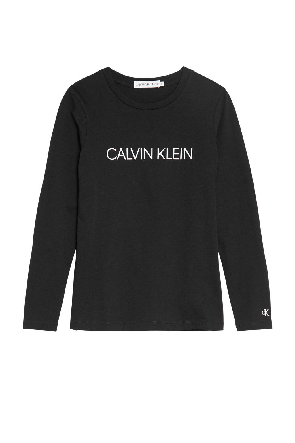 CALVIN KLEIN JEANS longsleeve van biologisch katoen zwart/wit, Zwart/wit