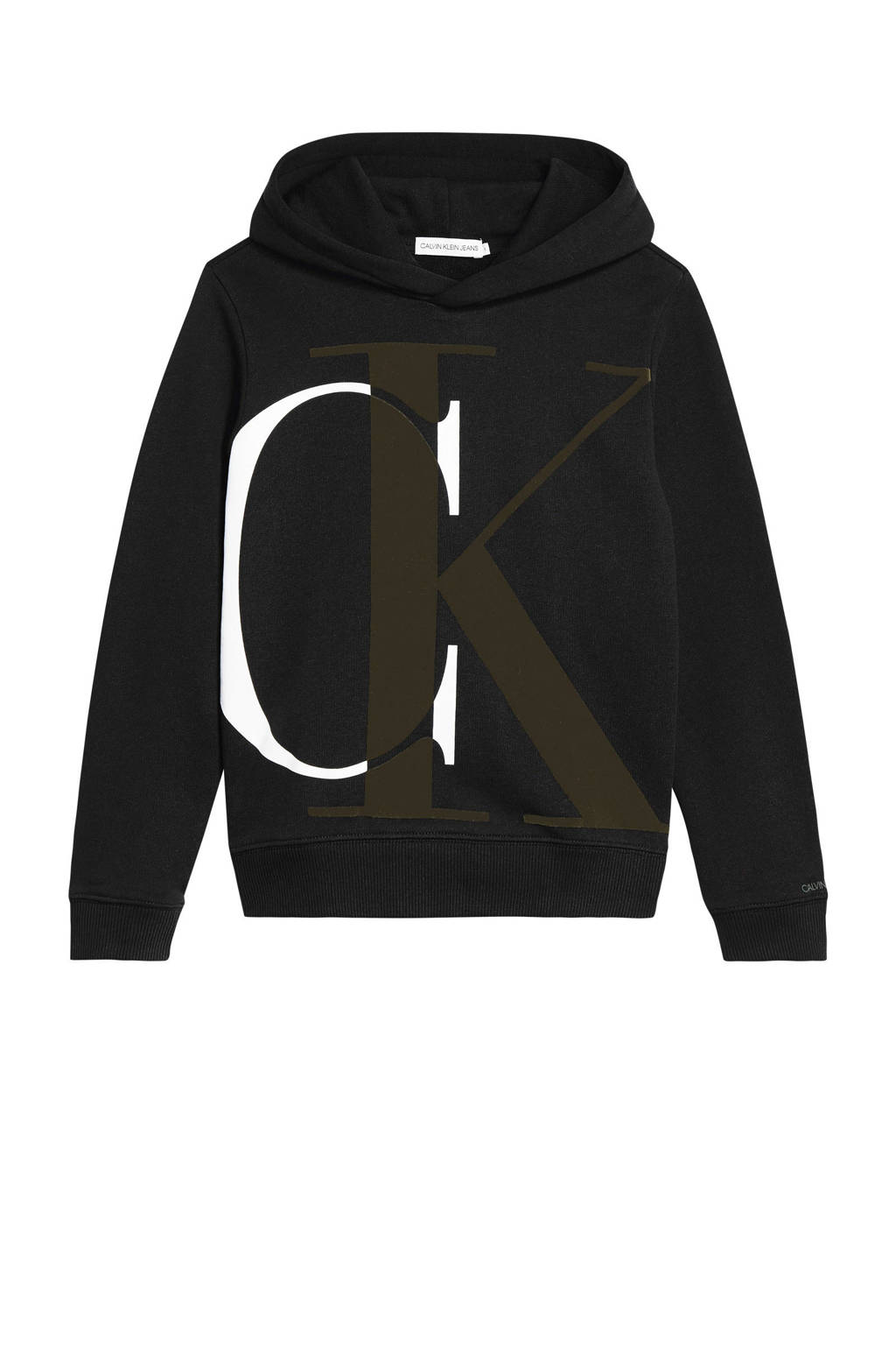 CALVIN KLEIN JEANS hoodie van biologisch katoen zwart/wit, Zwart/wit